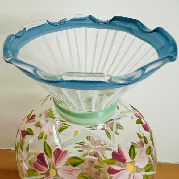 TRACEY PORTER Pink & Blue Hand Painted Vase EUC - Picture 3 of 4